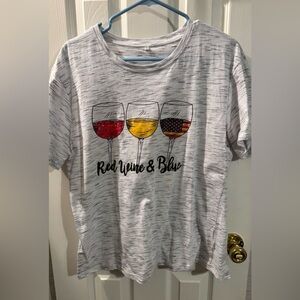 Red Wine & Blue Graphic T-Shirt